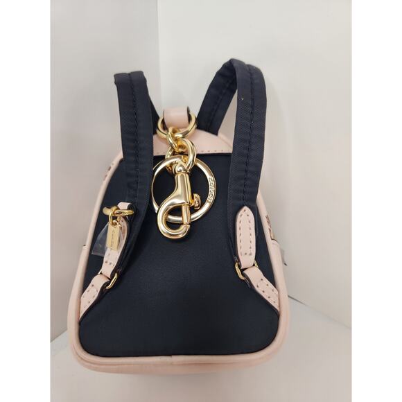 COACH Mini Court Backpack Bag Charm With Rosette Print BLUSH MULTI CAA68 Soldout - Picture 10 of 12